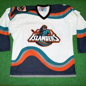 CCM Maska - New York Islanders vintage jersey (1996) RARE Wave Fisherman L